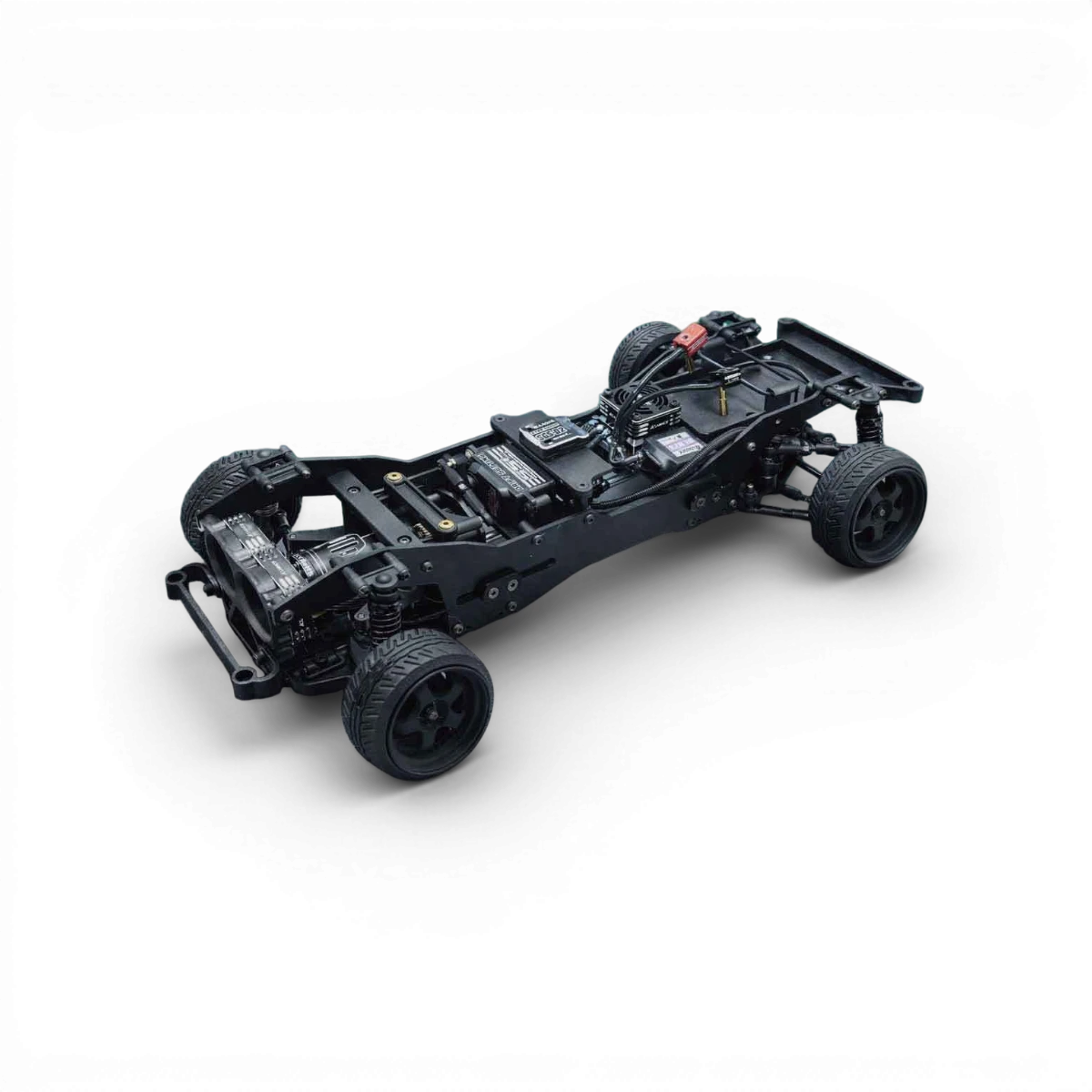 Kit châssis RC Drift RX-01 Addiction RC Design pour voiture 1/10 RWD, 240-280mm, vue du kit complet.