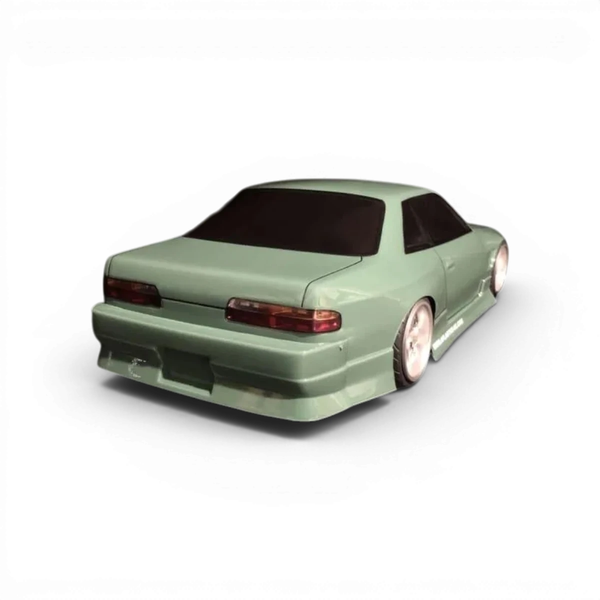 Carrosserie S13 Onevia en plastique Aplastics RC pour voiture de drift, vue de face avec détails de finition.