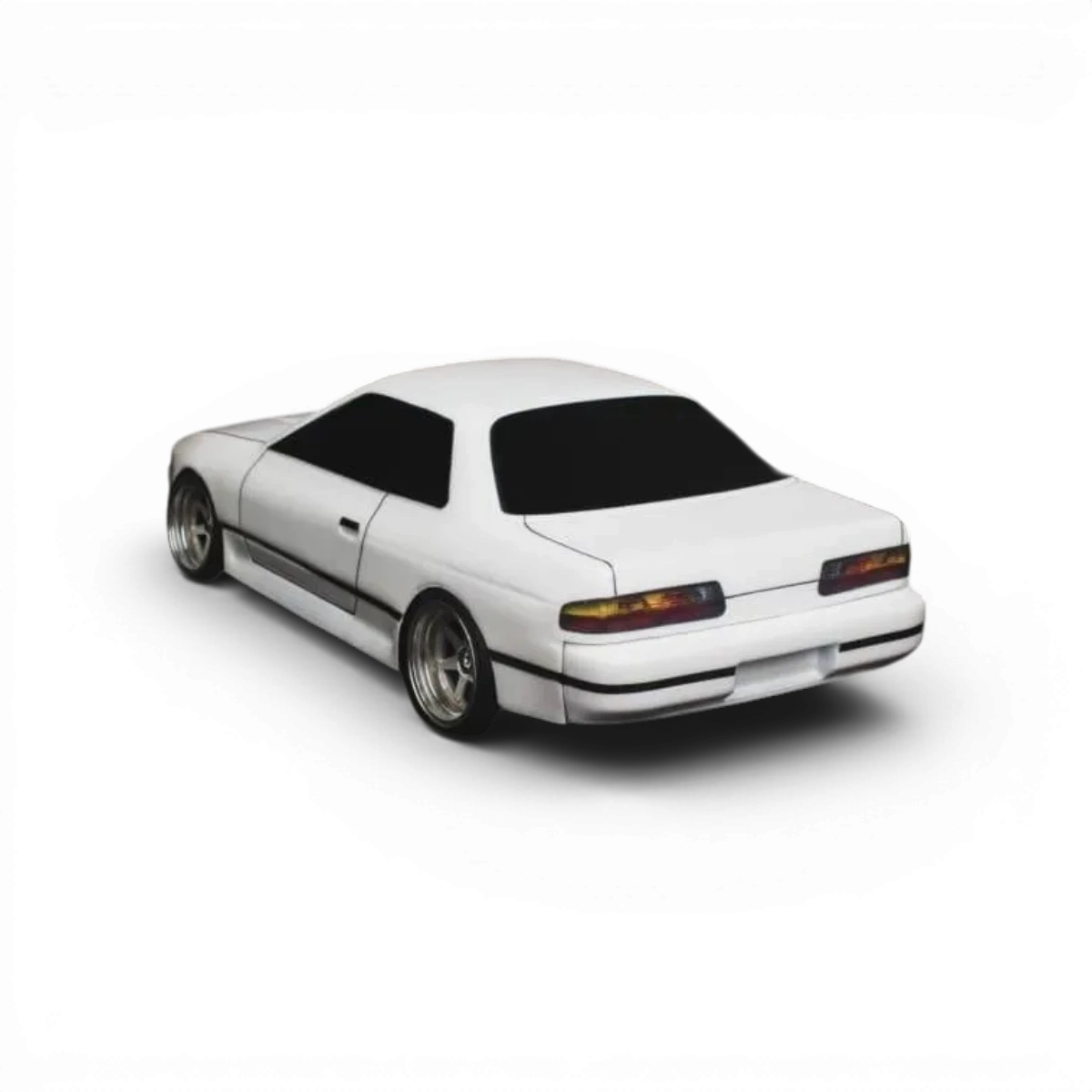 Carrosserie S13 Silvia V1 Stock pour RC, fabriquée par Aplastics RC, vue de face avec détails de la peinture et des finitions.