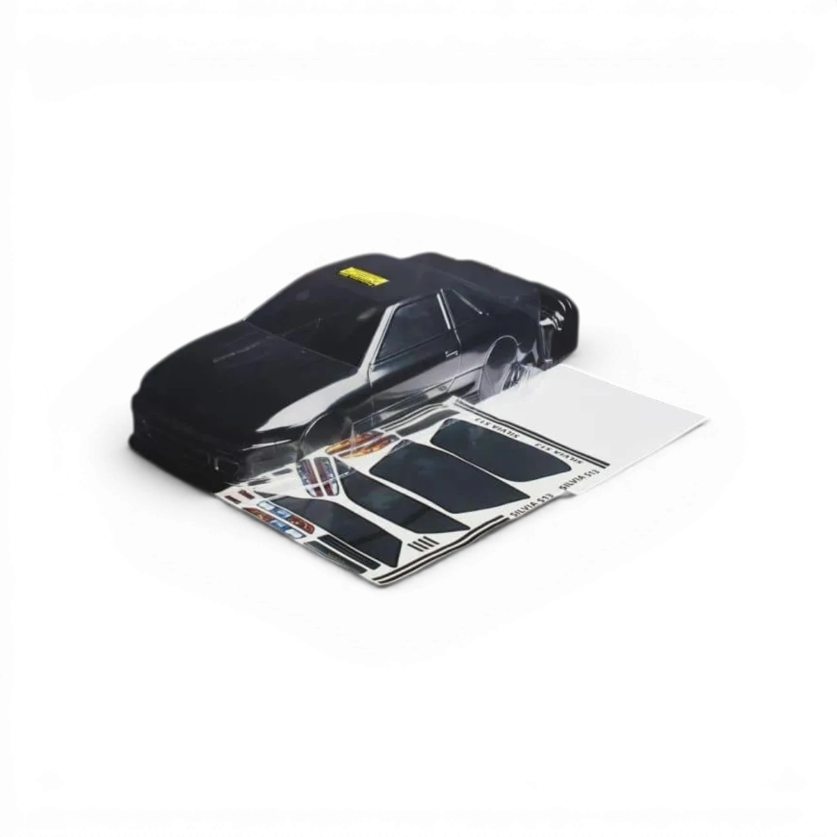 Carrosserie S13 Silvia V1 Stock d'Aplastics RC, vue de face avec détails de la carrosserie pour voiture RC.