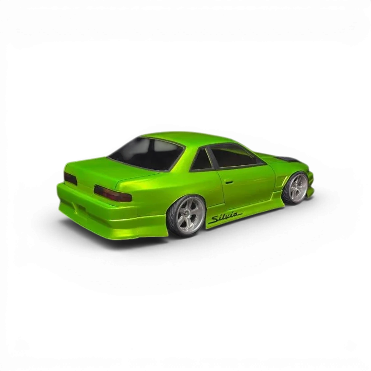 Carrosserie S13 Silvia V2 Wide pour voiture RC Aplastics RC, vue de face avec détails de la carrosserie.