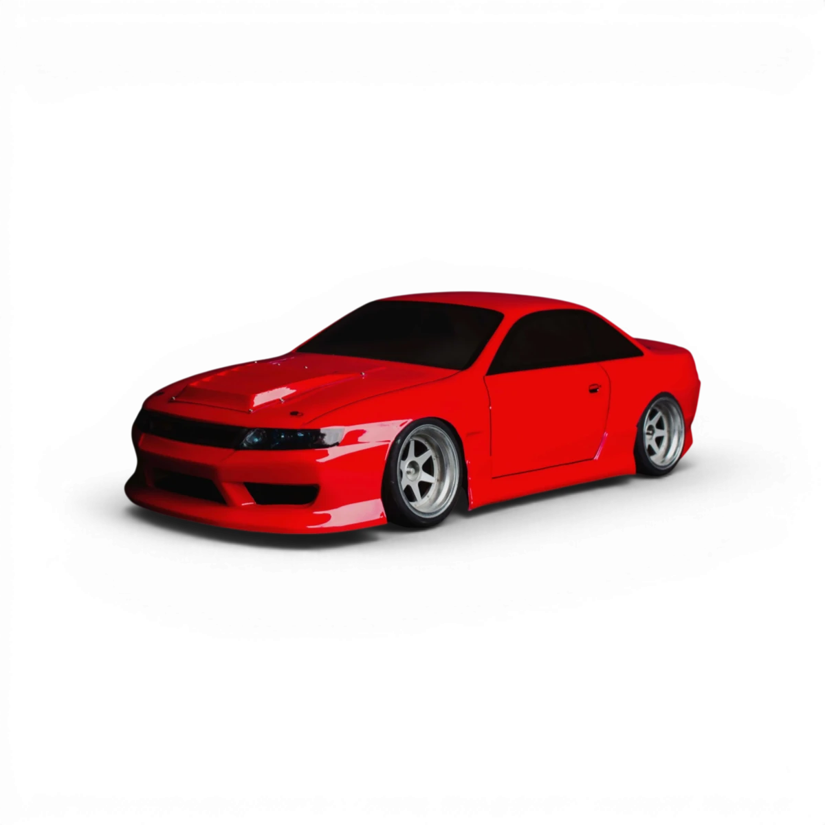 Carrosserie S14 Odyvia de Aplastics RC pour voiture de drift, vue de face avec détails de la conception en plastique.
