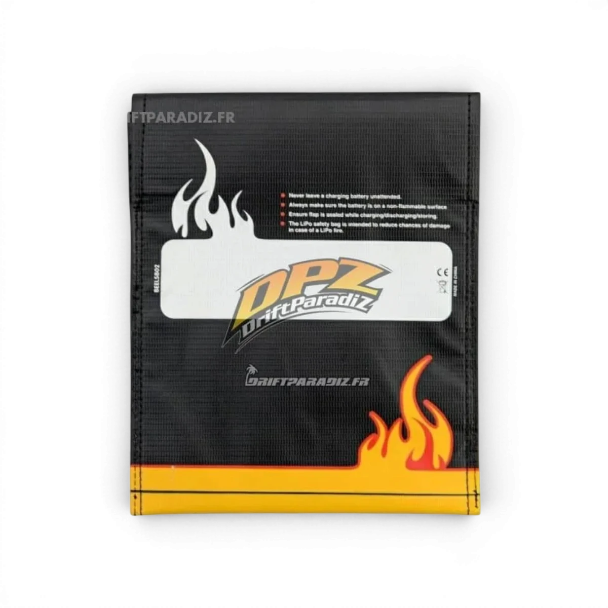 Sac anti-feu pour batteries de l’électronique Beez2b, matériau résistant au feu, conçu pour la sécurité des batteries.