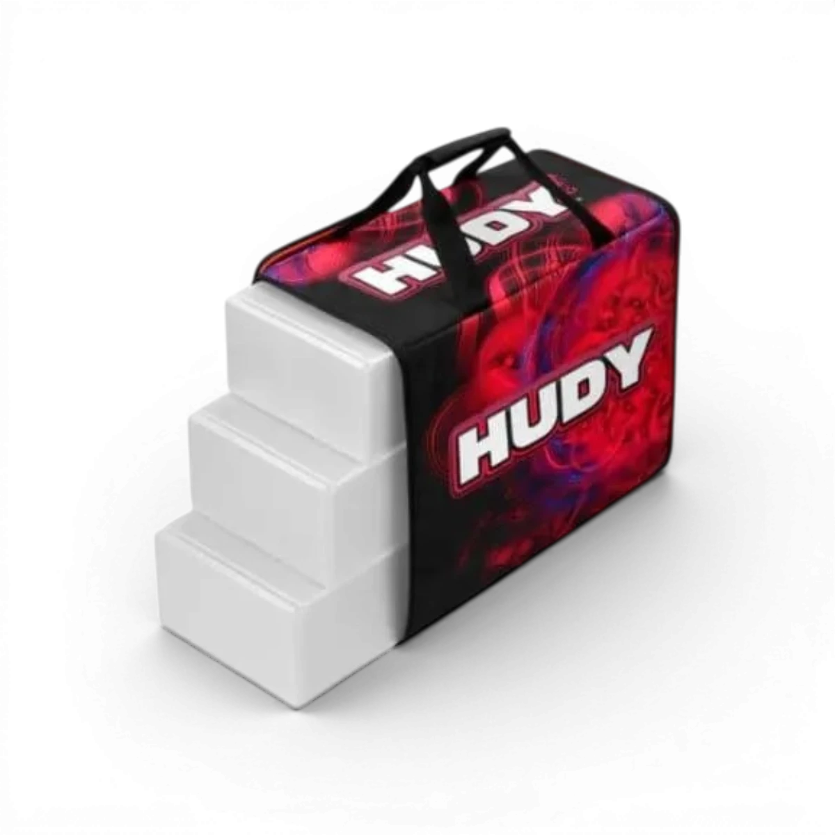Sac de transport 1/10 Compact Hudy pour accessoires de modélisme RC, en tissu robuste avec poignée de transport.