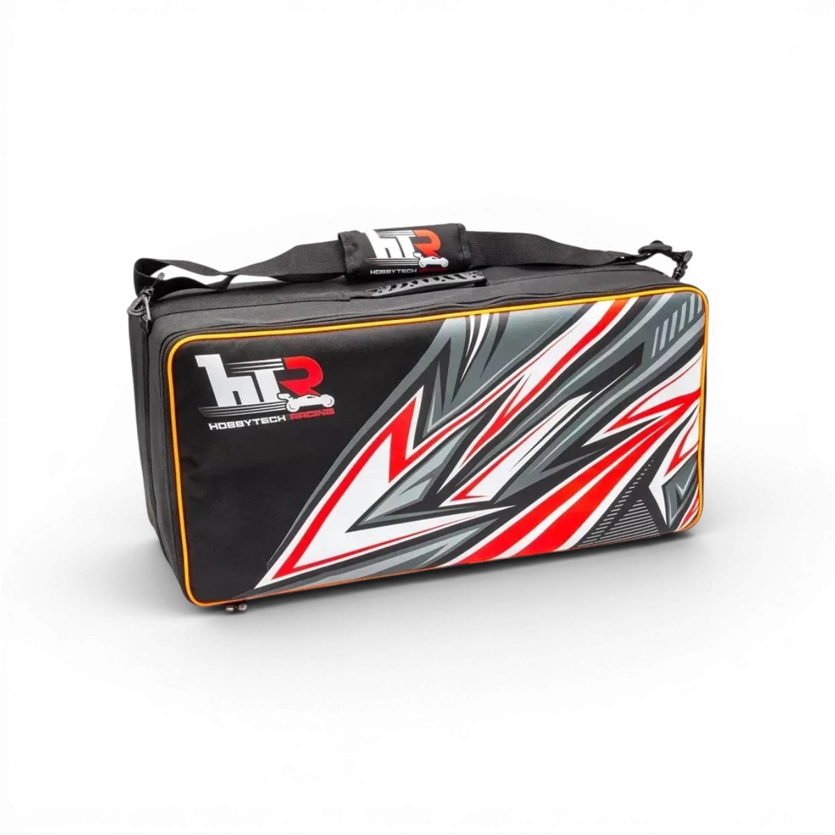 Sac de transport HOBBYTECH 1/10 pour accessoires de voiture RC, en tissu résistant avec poignée pour un transport facile.