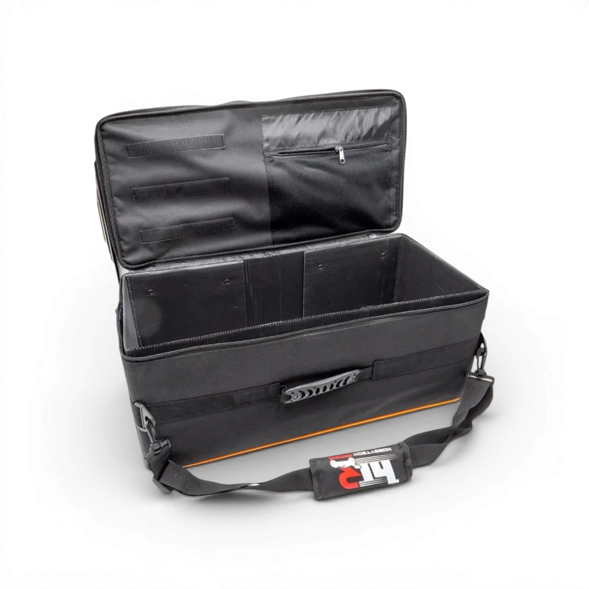 Sac de transport HOBBYTECH 1/10 pour accessoires, en tissu résistant avec poignée de transport et compartiments pour rangement.