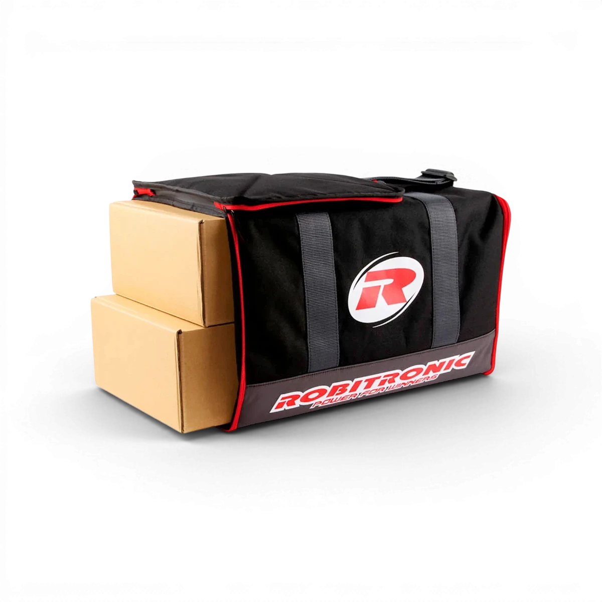 Sac de transport Robitronic pour modèles 1/10, accessoire pratique pour ranger et transporter facilement votre voiture RC.