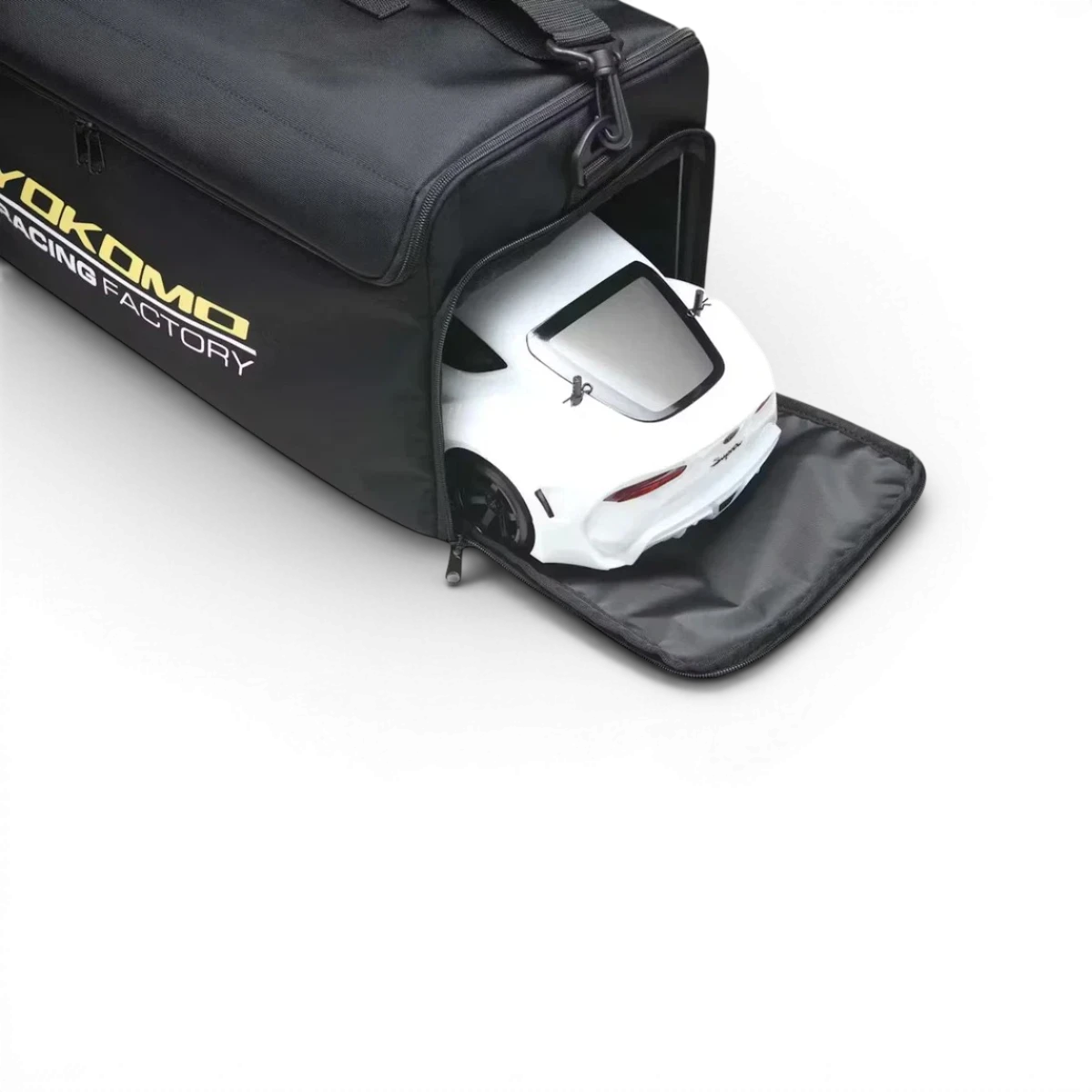 Sac de transport taille S pour voitures radiocommandées 1/10, marque Team Yokomo, pratique et robuste pour accessoires RC.