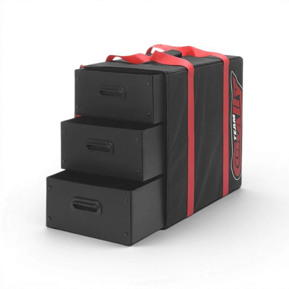 Sac de transport à 3 tiroirs, accessoire pratique de rangement, couleur corail, idéal pour organiser vos affaires.
