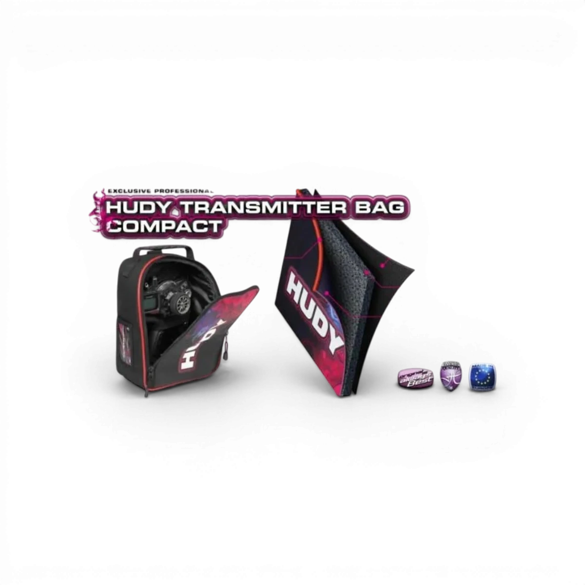Sac de transport radio compact Hudy pour accessoires, en tissu résistant avec poignée pour un transport pratique.