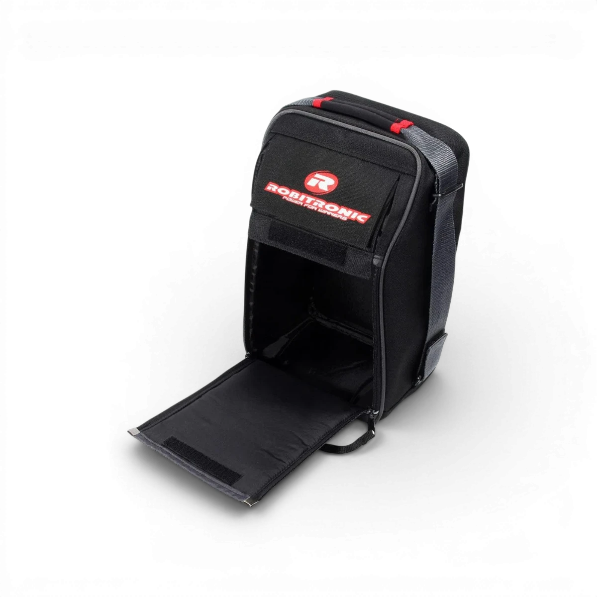 Sac de transport radio Robitronic, accessoire pratique pour transporter facilement votre radiocommande et accessoires.