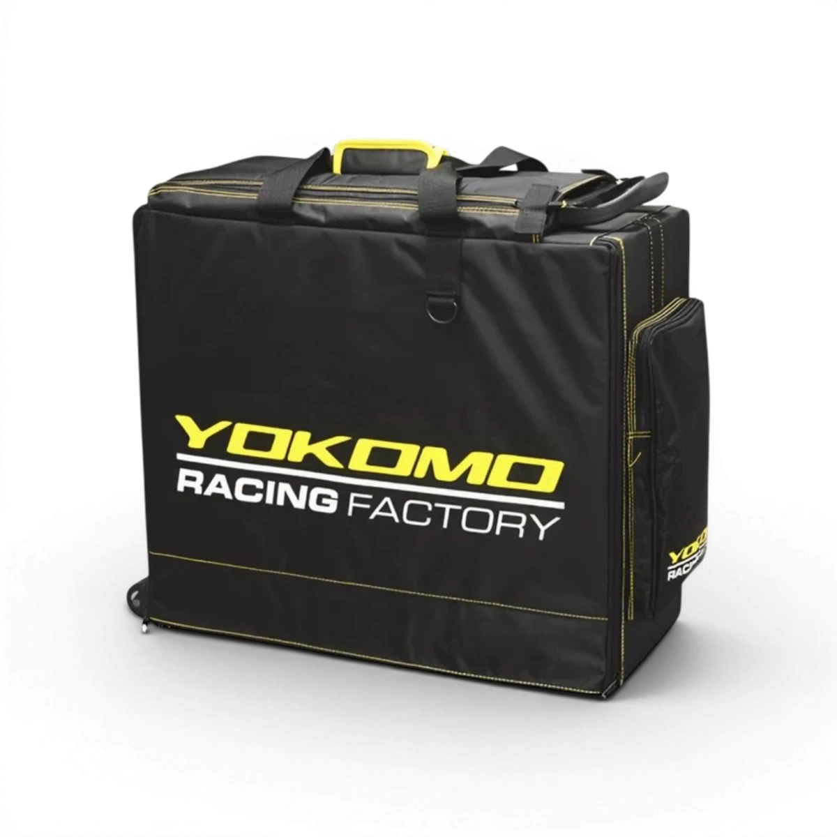 Sac de transport Team Yokomo pour accessoires, en tissu résistant avec poignée pour un transport facile.