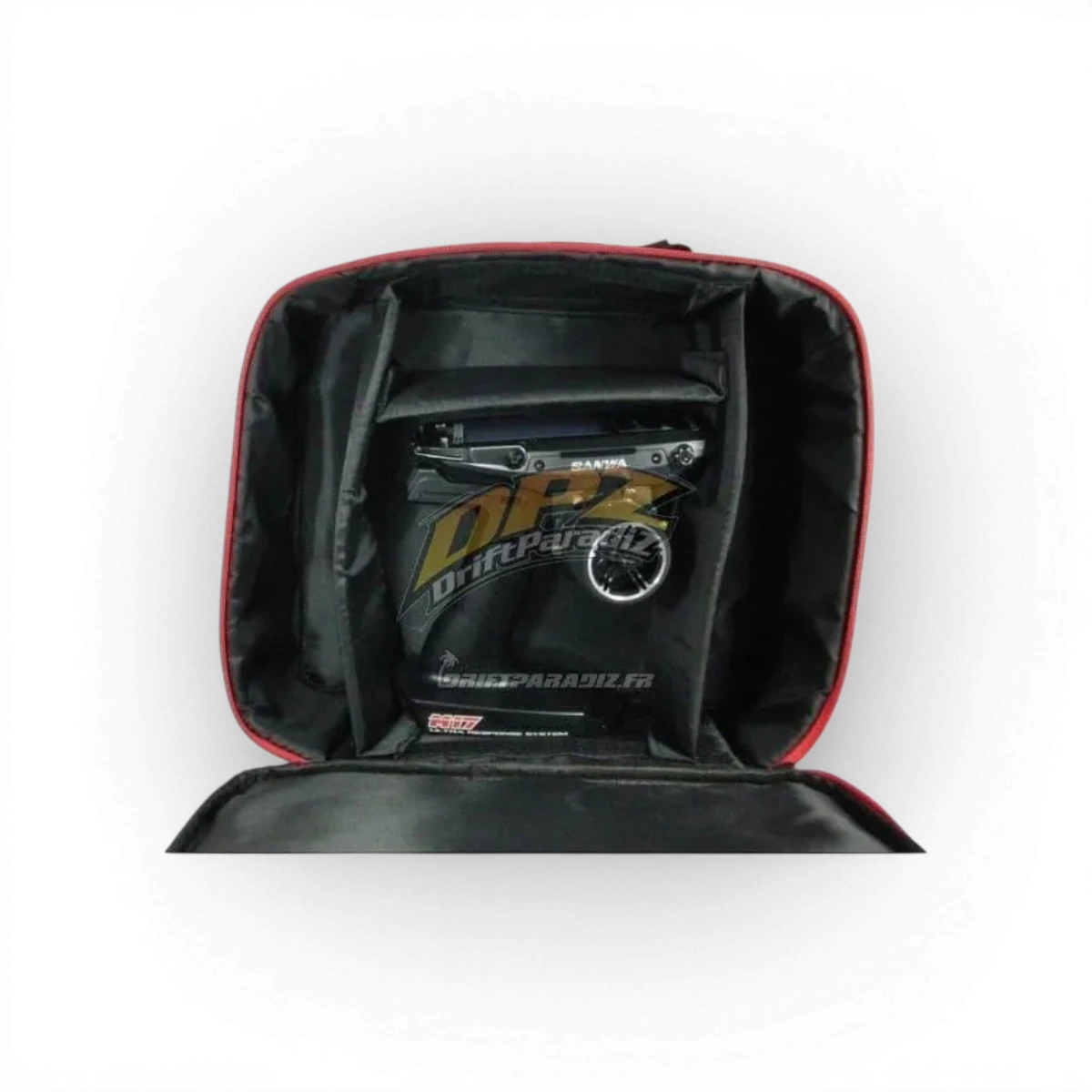 Sac radio Sanwa en accessoires, avec poignée et fermeture zippée, conçu pour transporter et protéger un radio.