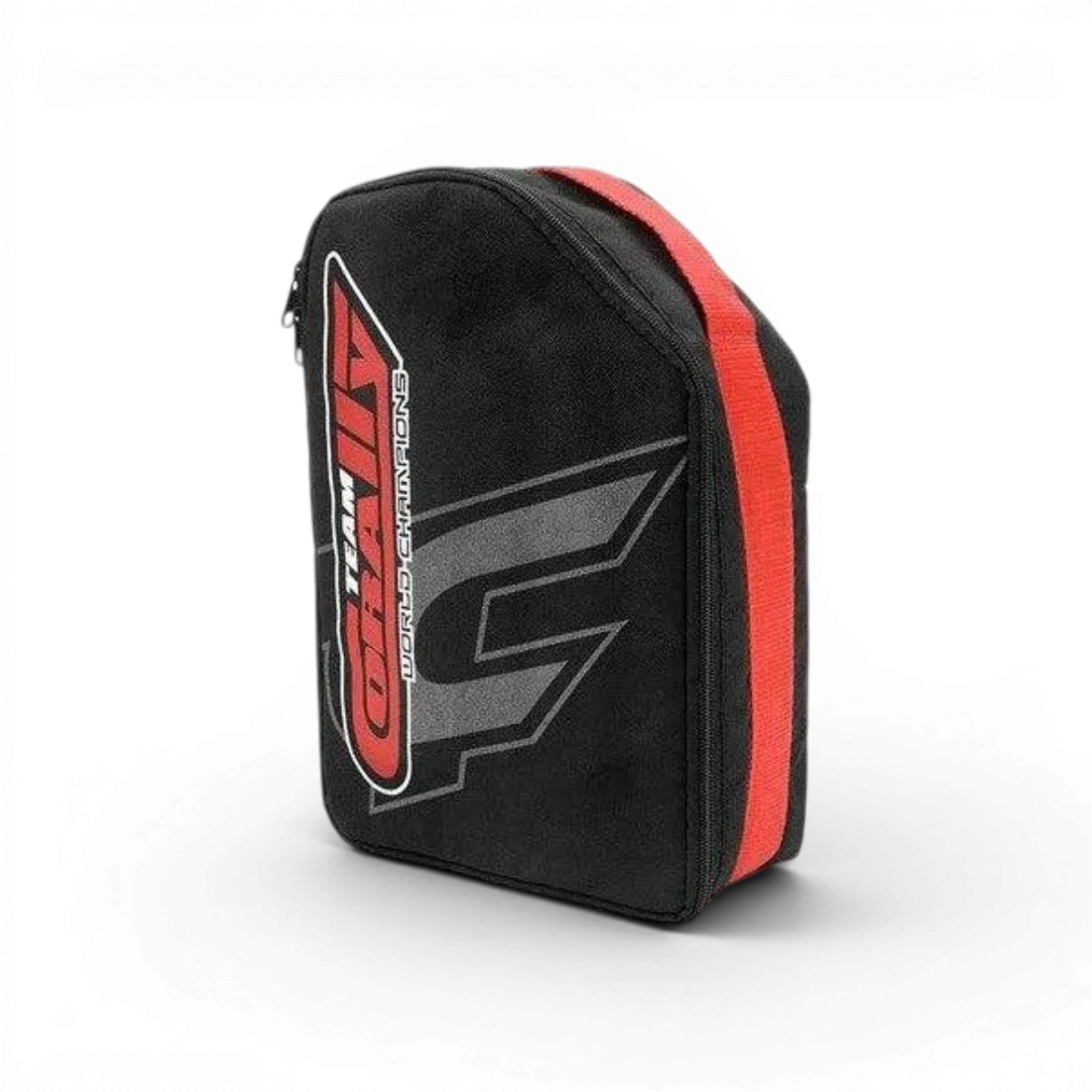 Sacoche radio Corally, accessoire pour transmitter radio, en tissu noir avec logo Corally visible.