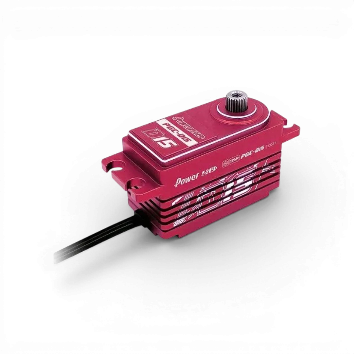 Servo Power HD D15 Low Profil rouge, 18kg de force, 0,085s, électronique à haute performance.