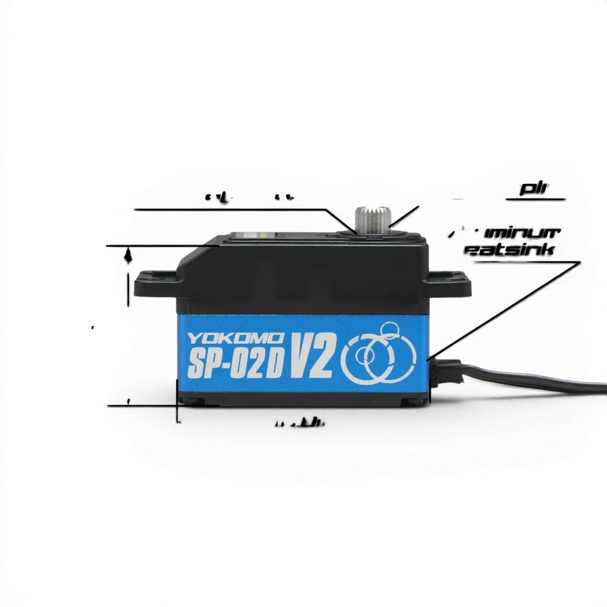 Servo programmable SP-02DV2 spécial RWD de Team Yokomo en bleu, électronique haute performance pour voitures RC drift.