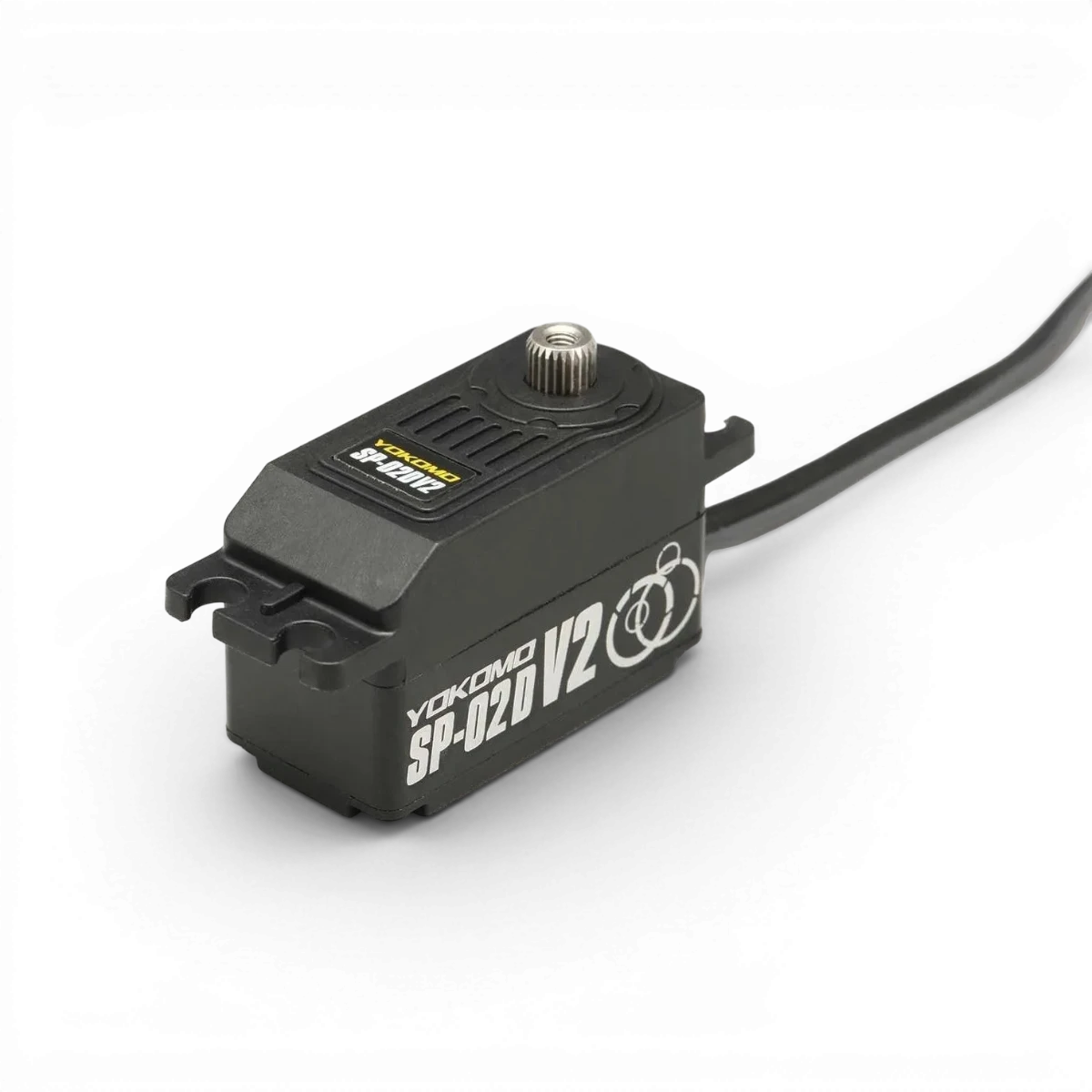 Servo programmable SP-02DV2 pour voiture RWD, électronique de haute précision par Team Yokomo, en action.