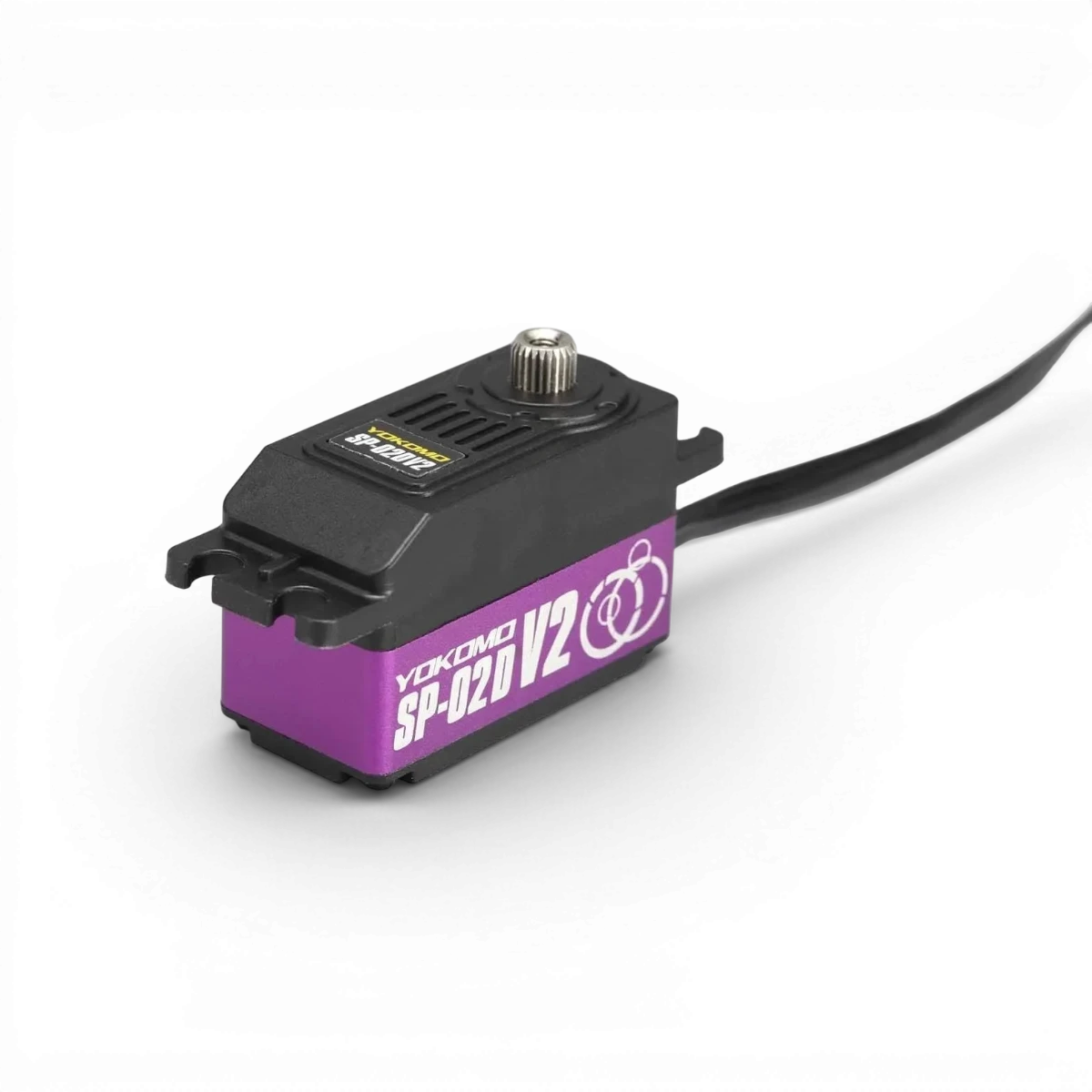 Servo programmable SP-02DV2 spécial RWD de Team Yokomo, électronique violet pour voitures RC propulsion arrière.