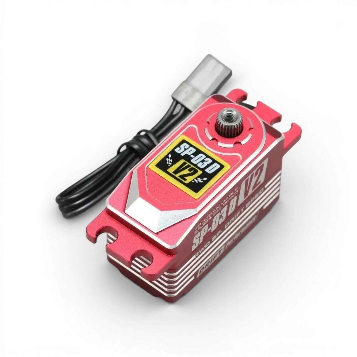 Servo électronique Team Yokomo SP-03D V2 RWD Drift Spec, programmable brushless pour voitures RC drift, vue de face.