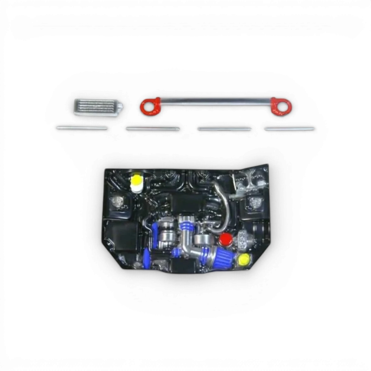 Ensemble de baies de moteur universelles Pandora RC SR-RB-FA pour carrosseries de voitures RC, visible sur l'image.