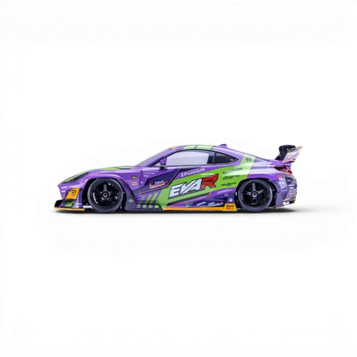 Ensemble de stickers de carrosserie Evangelion Racing pour Toyota GR86, marque Team Reve D, décor sportif et dynamique.