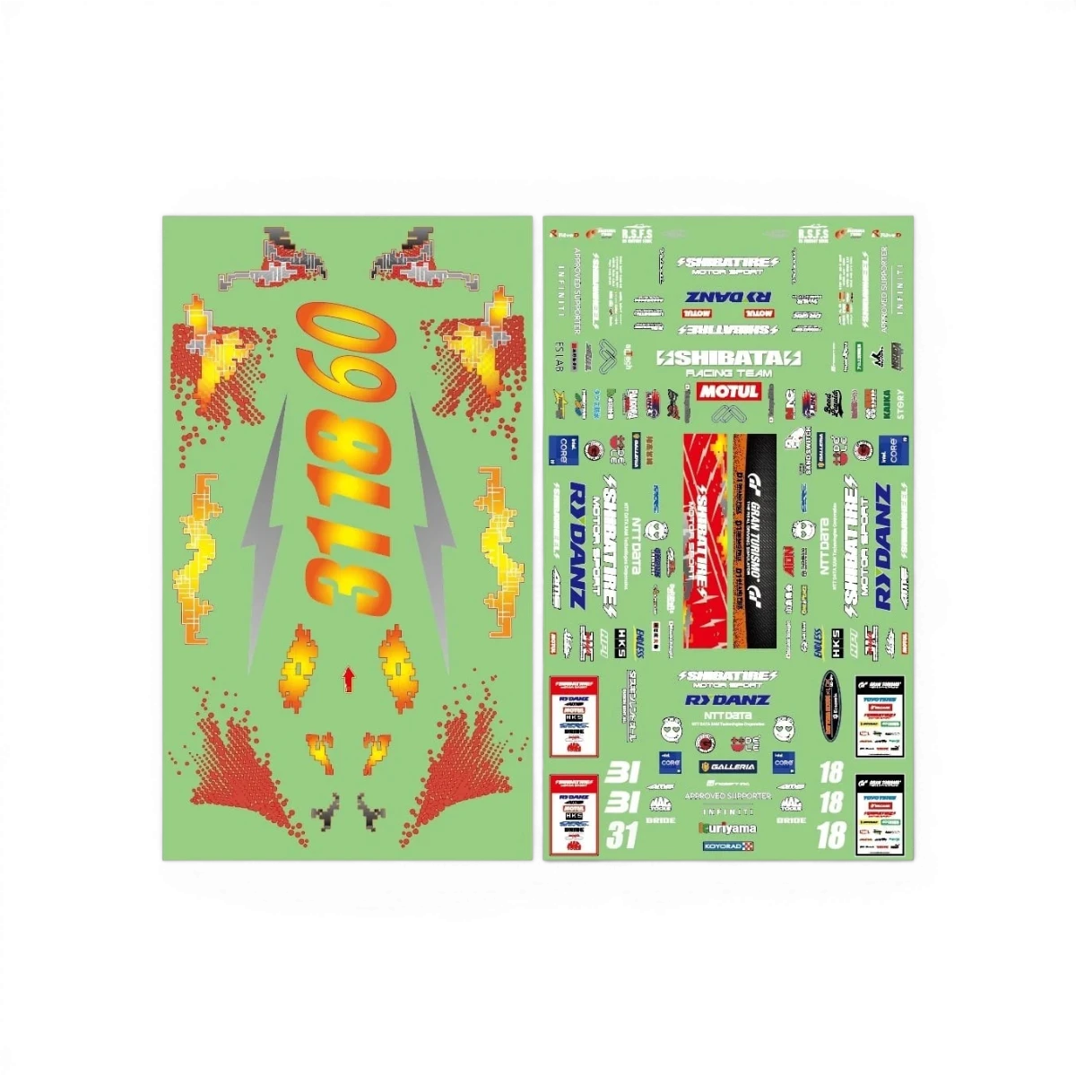 Ensemble de stickers de personnalisation SHIBATA DRIFT RACING TEAM 2023, conçus pour customiser véhicules de drift.