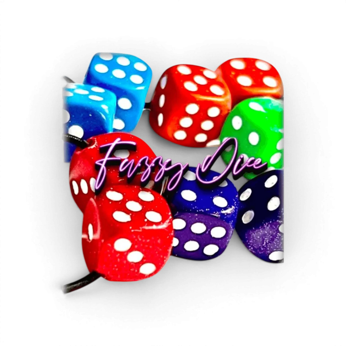 Ensemble de dés de personnalisation ETO Works DriftParadiz, comprenant plusieurs dés colorés et gravés pour jeux de rôle.