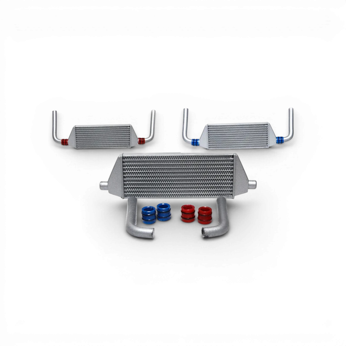 Ensemble d'intercooler personnalisé SRC Sideways RC pour drift, avec composants visibles et finition de haute qualité.