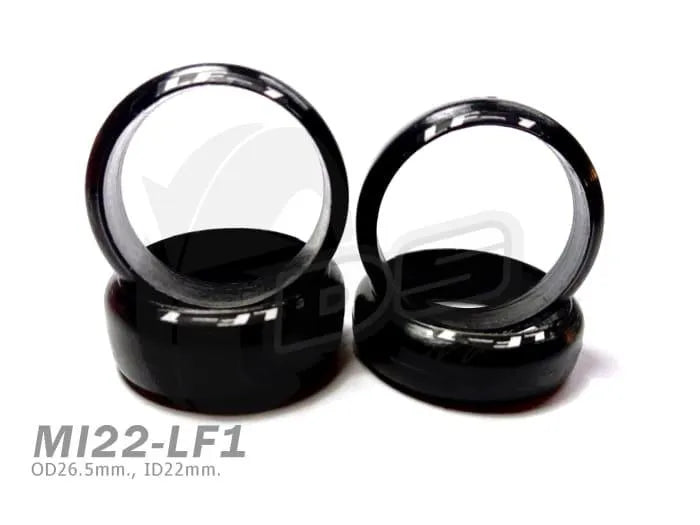 Set de 4 pneus MiniZ LF-1 22mm pour voitures RC DS Racing, avec largeur de 8,5/11mm, roues compatibles et haute performance.