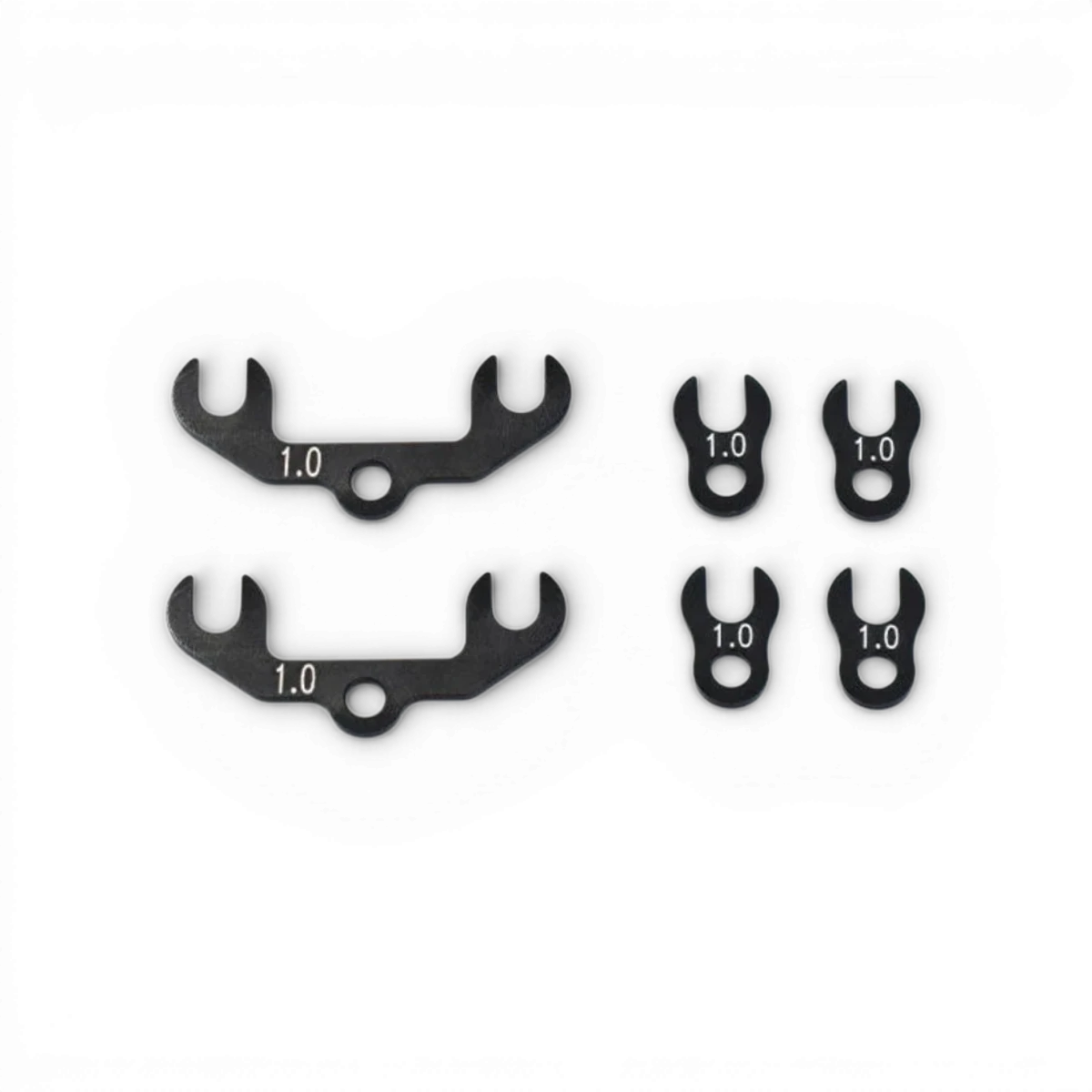 Jeu de 10 cales en aluminium de 1 mm de la marque Team Reve D pour pièces détachées de vélo.