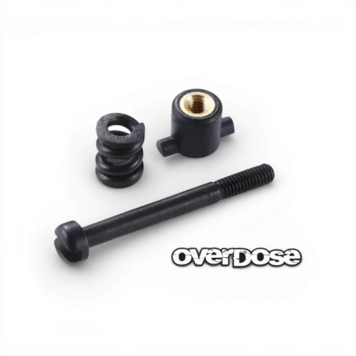 Ensemble de visserie différentiel à billes Overdose pour pièces détachées, avec vis et écrous métalliques, sur fond neutre.