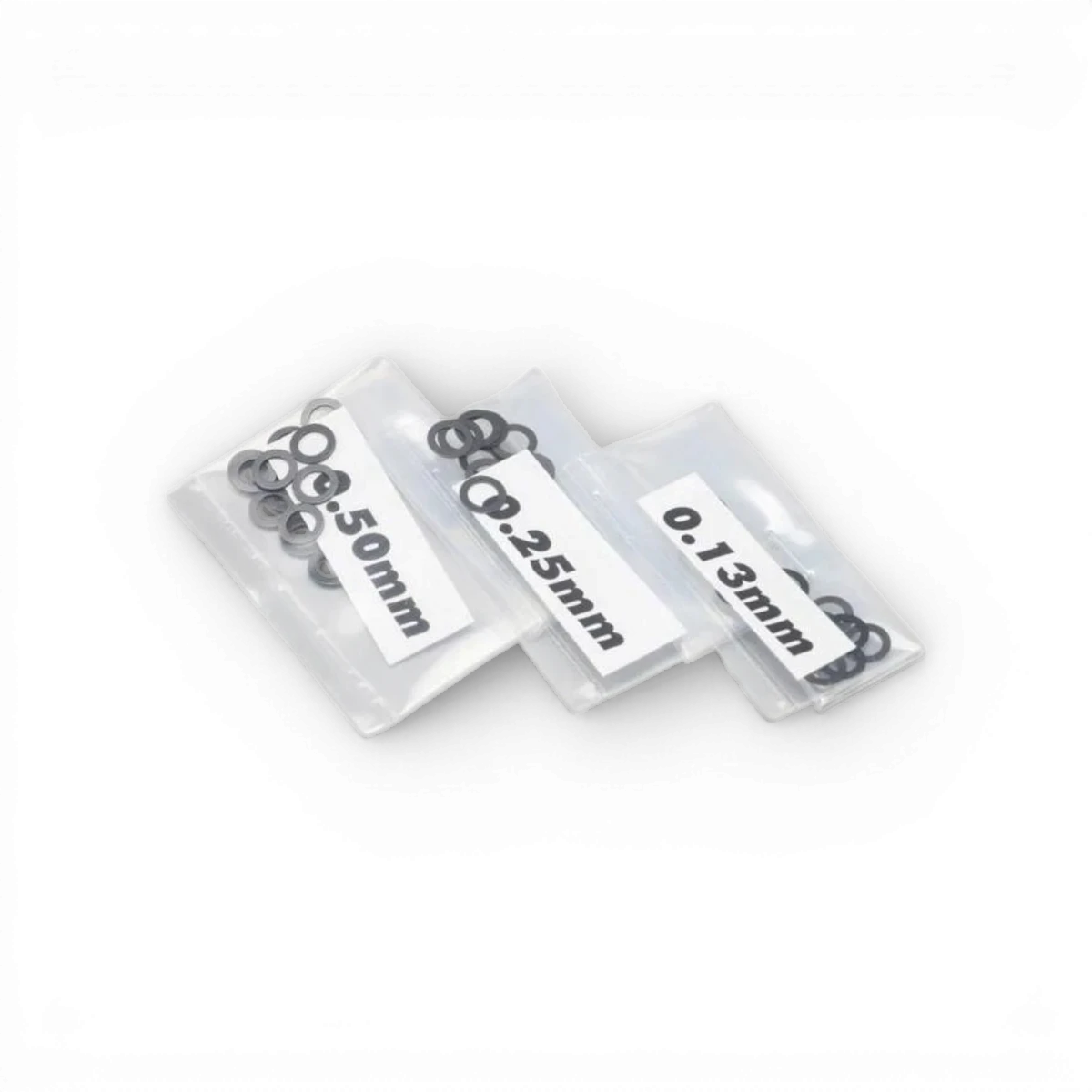Rondelles de calage de 5,0 mm pour pièces détachées Team Yokomo, image montrant les cales en matériau métallique ou plastique