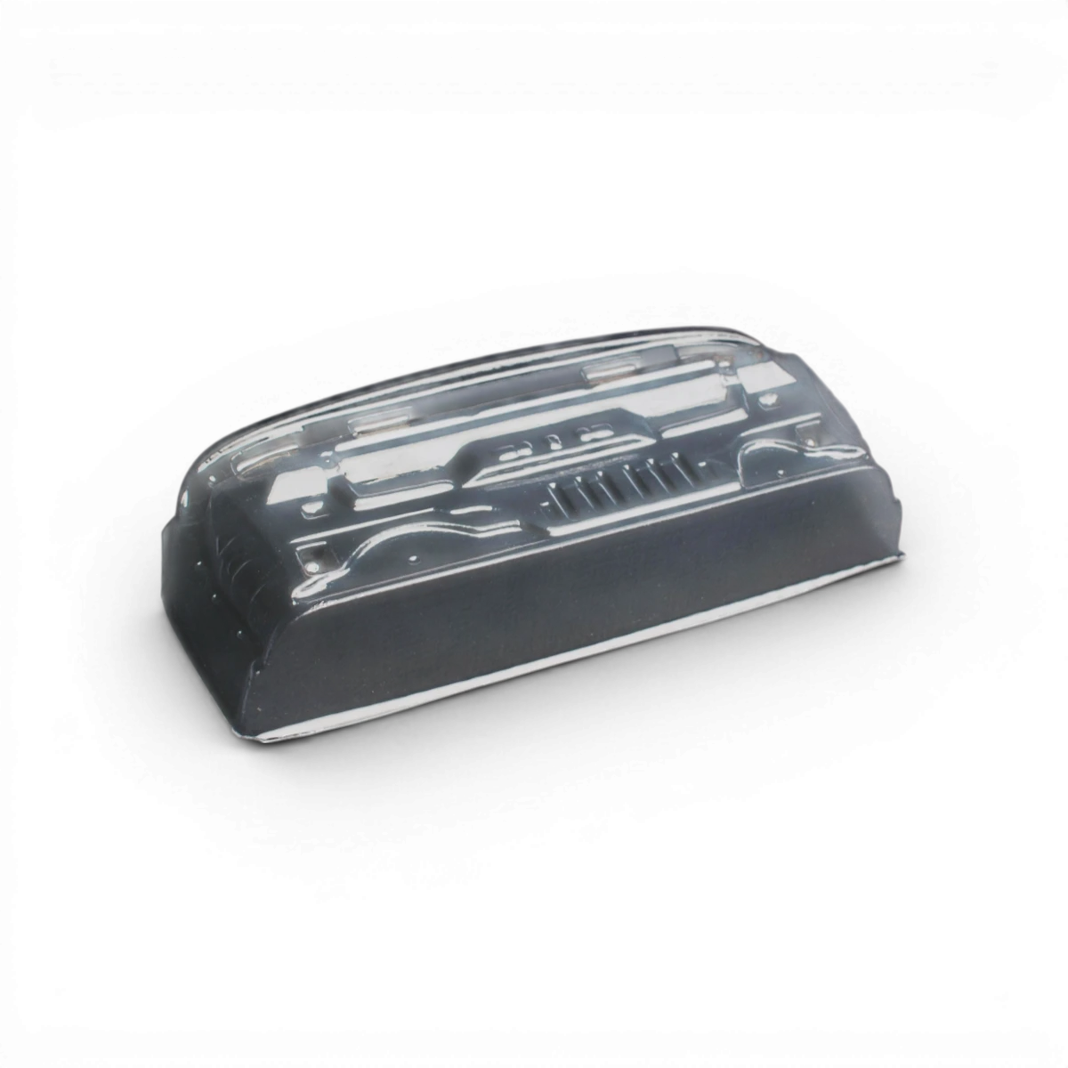 Pare-chocs arrière Silvia S14 de Aplastics RC pour carrosserie de voiture radiocommandée, en plastique noir, détails précis.