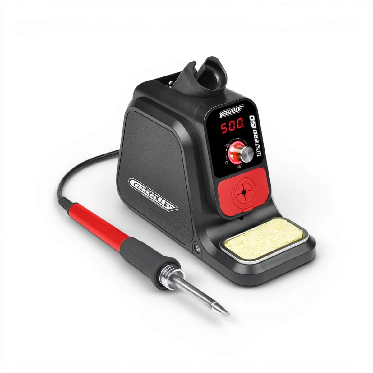 Station de soudage digitale Corally DSS PRO 150W avec écran numérique et outils de soudage intégrés.