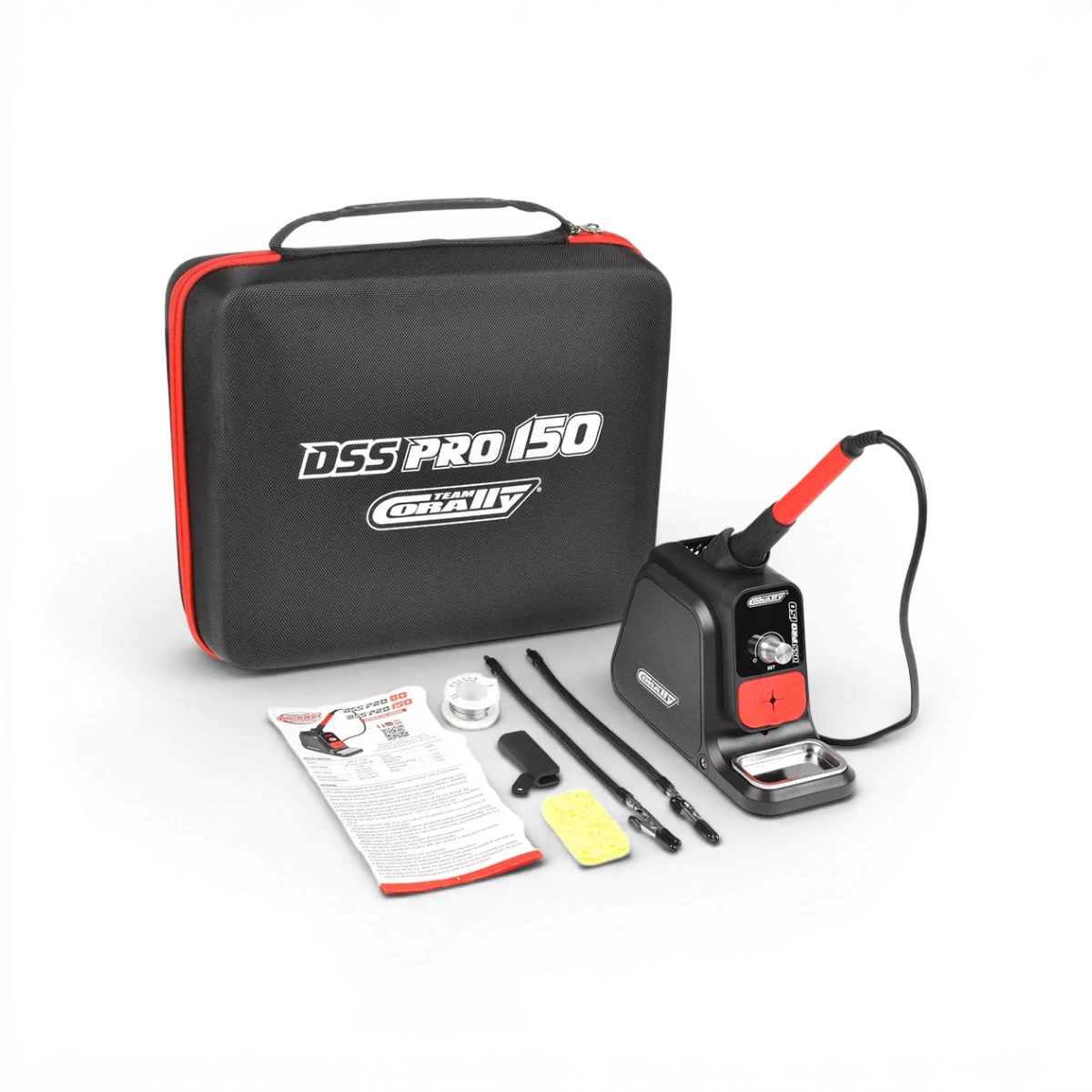 Station de soudage digitale Corally DSS PRO 150W avec écran et outils de soudage professionnels.