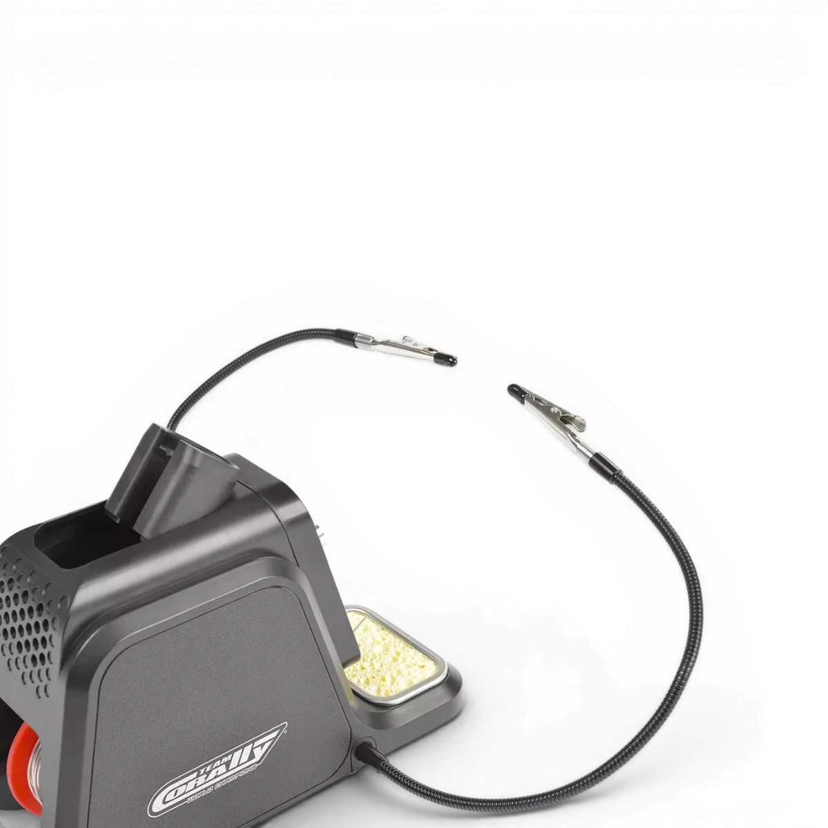 Station de soudage digitale Corally DSS PRO 150W avec écran et commandes, vue de face, appareils de soudage professionnels.