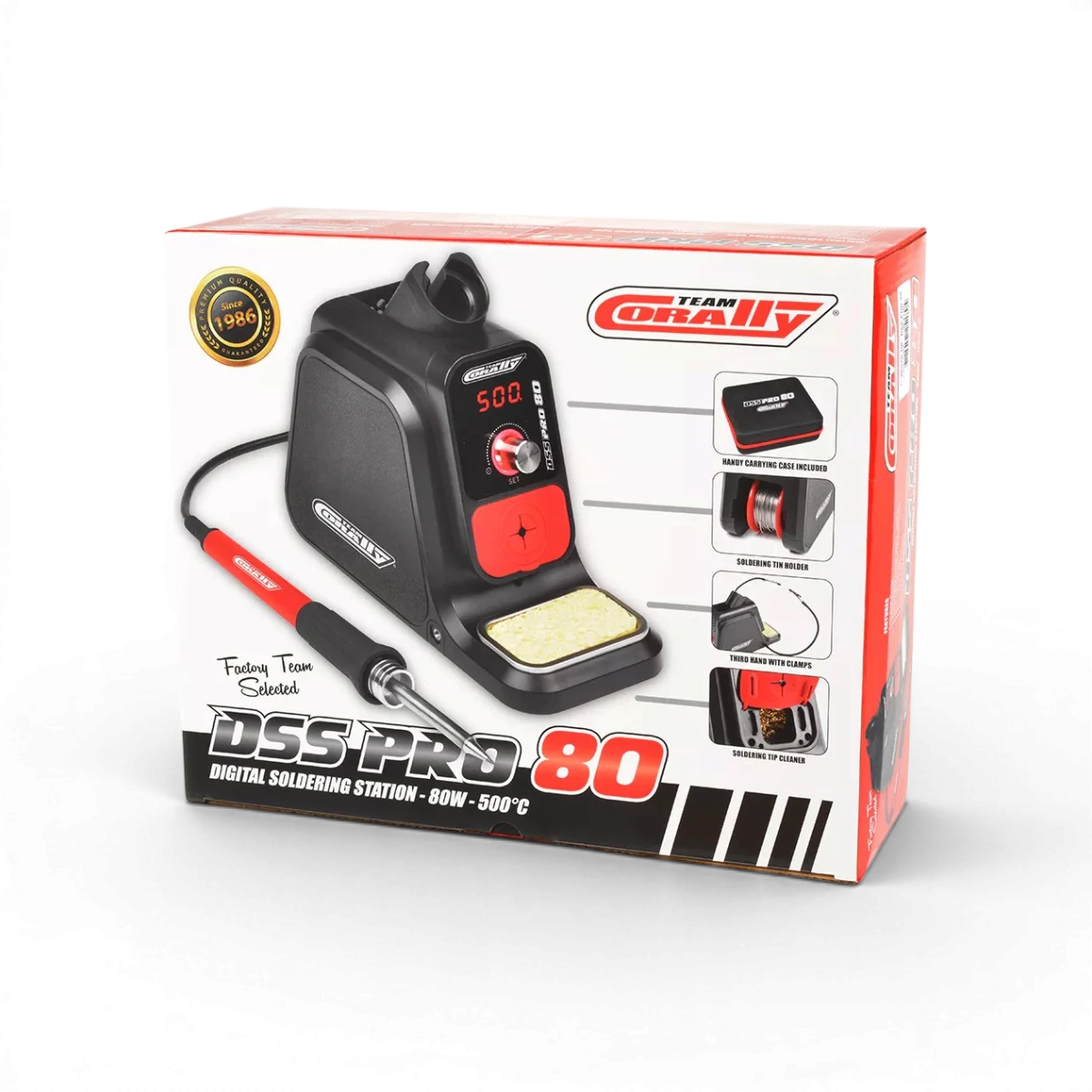 Station de soudage digitale Corally DSS PRO 80W avec écran et contrôle précis, idéale pour travaux de soudure électronique.