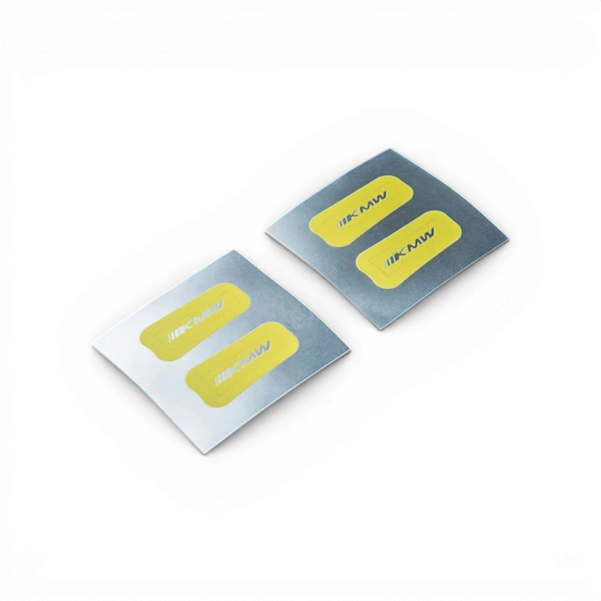 Ensemble de 4 stickers de jante KMW jaunes de Max Speed Technology, décor pour voitures sportives et drift.