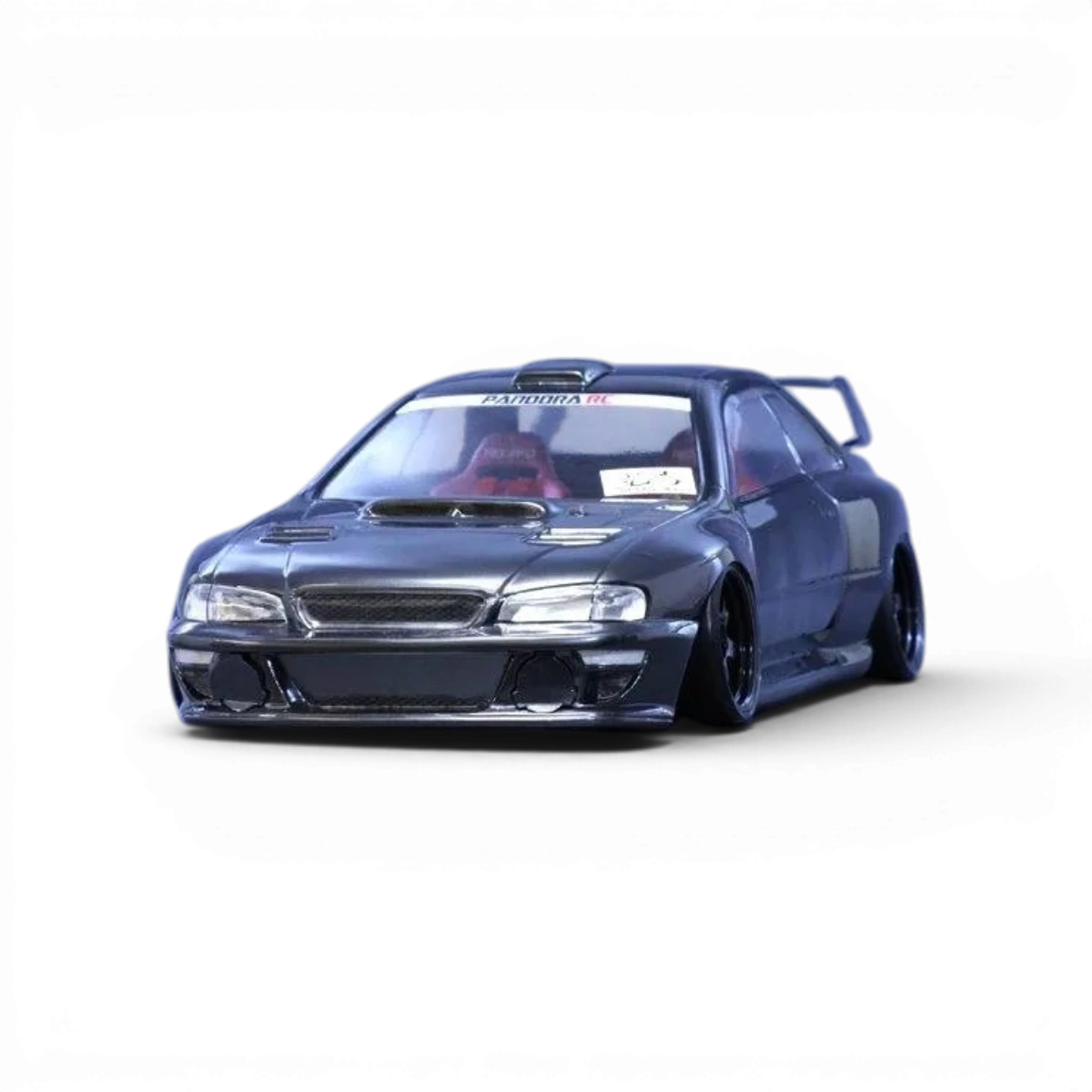 Carrosserie Subaru Impreza 22B-STI Pandora RC, modèle détaillé pour voiture télécommandée, vue de face.