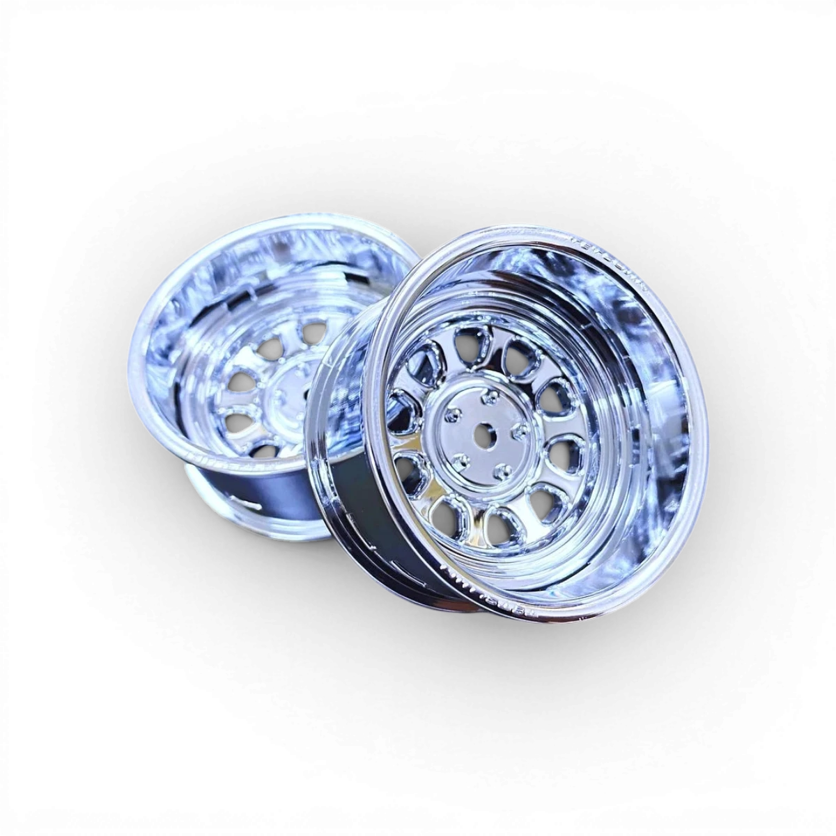 Roues Tetsujin Sunflower en chrome, ensemble de jantes pour vélo avec finition brillante et design florale.