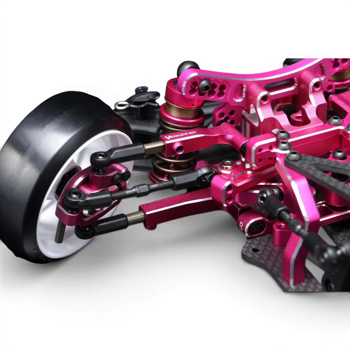 Kit de drift RC Super Drift SD3.0 de Team Yokomo pour compétition, avec pièces et détails visibles.