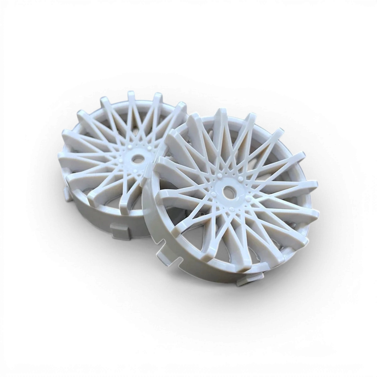 Centre de roue Super RIM Dahlia blanc Tetsujin pour voiture, finition élégante avec design moderne.