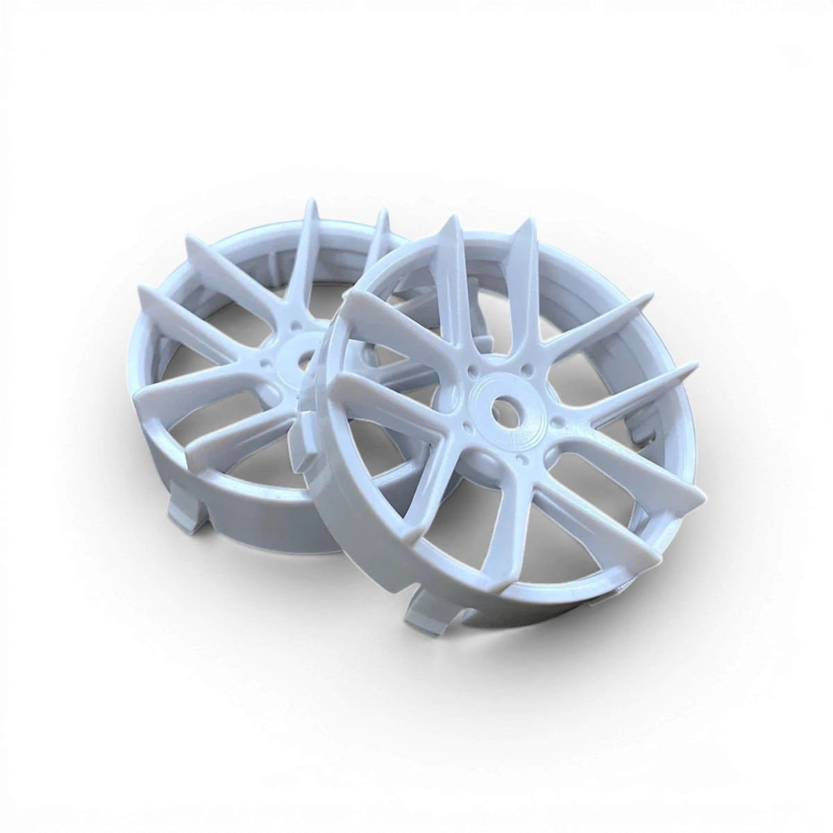 Centre de roue Tetsujin Super RIM Jasmine blanc, pièce de rechange pour roues, avec design blanc élégant.