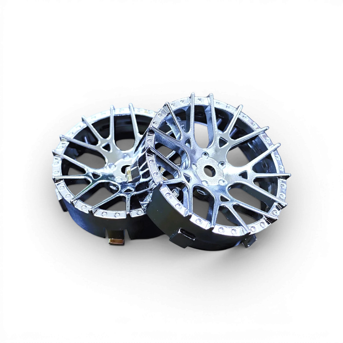 Centre de roue Super RIM Lycoris chrome de Tetsujin, design élégant pour voitures de sport et drift.