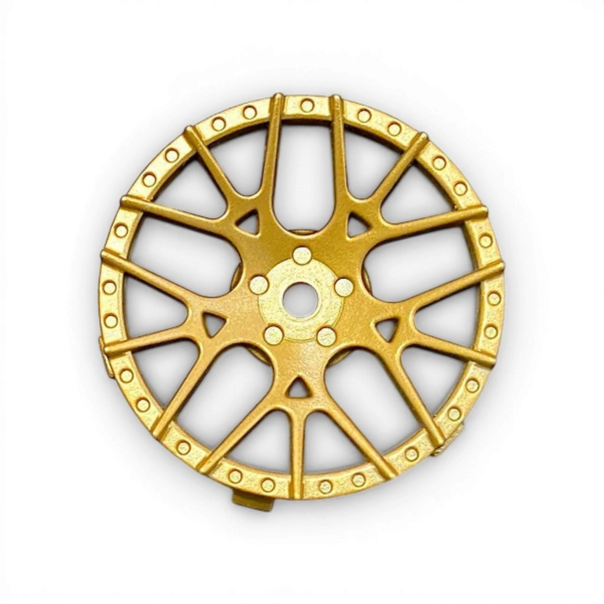 Centre de roue Super RIM Lycoris OR de la marque Tetsujin, avec finition dorée brillante et détails élégants.