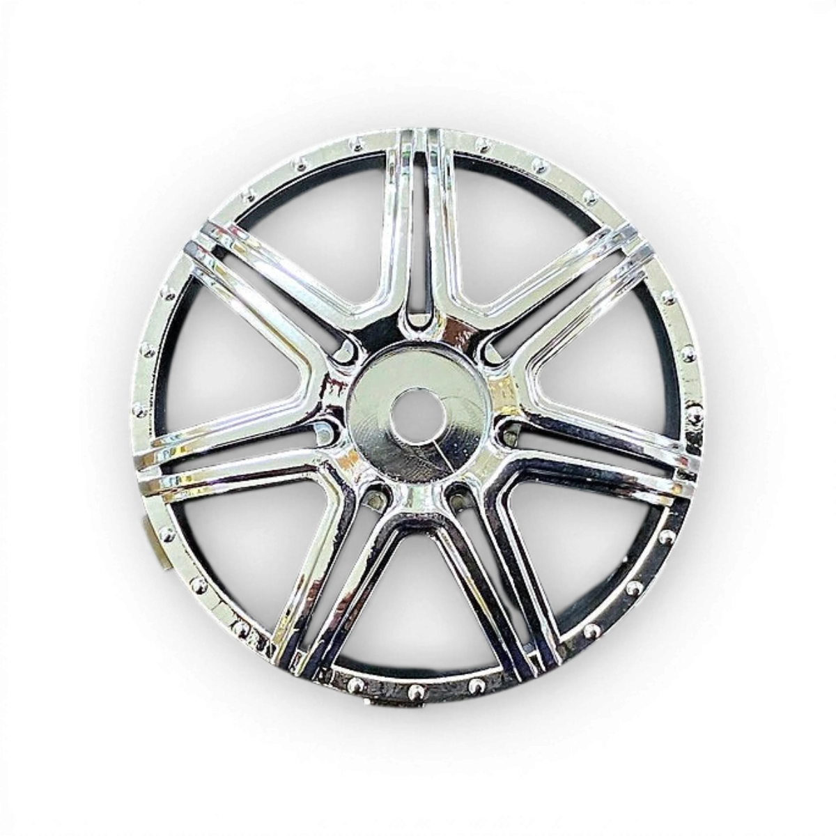 Centre de roue Super RIM Marguerite en chrome pour Tetsujin, design élégant avec détails chromés visibles.