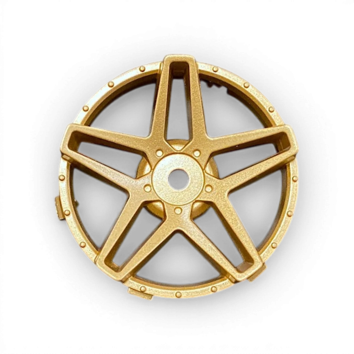 Centre de roue Super RIM Southern Cross OR de la marque Tetsujin, détail de finition en or, pour vélo ou moto.
