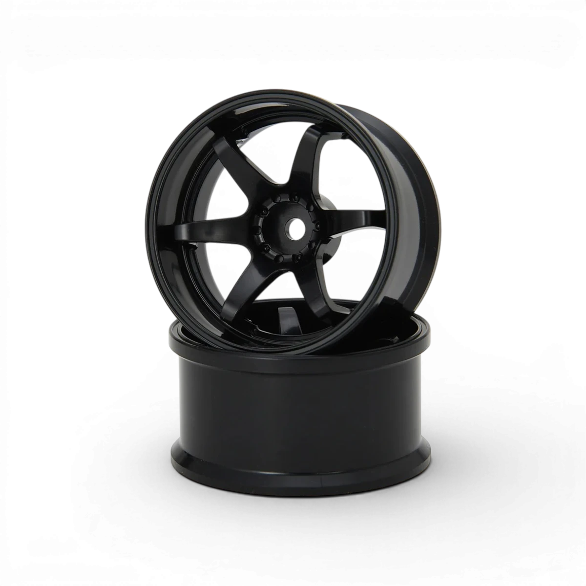 Roues G-force Super Traction Hayate N-6 Drift Offset+8 noires, jantes légères et robustes pour drift, vue de face avec détails.