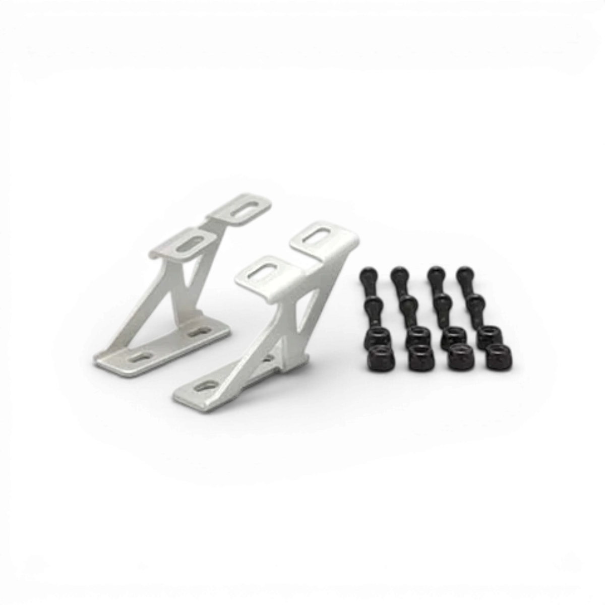 Support d'ailerons en aluminium basse avec finition chrome, compatible avec les modèles Team Yokomo, pour personnalisation de voiture RC.