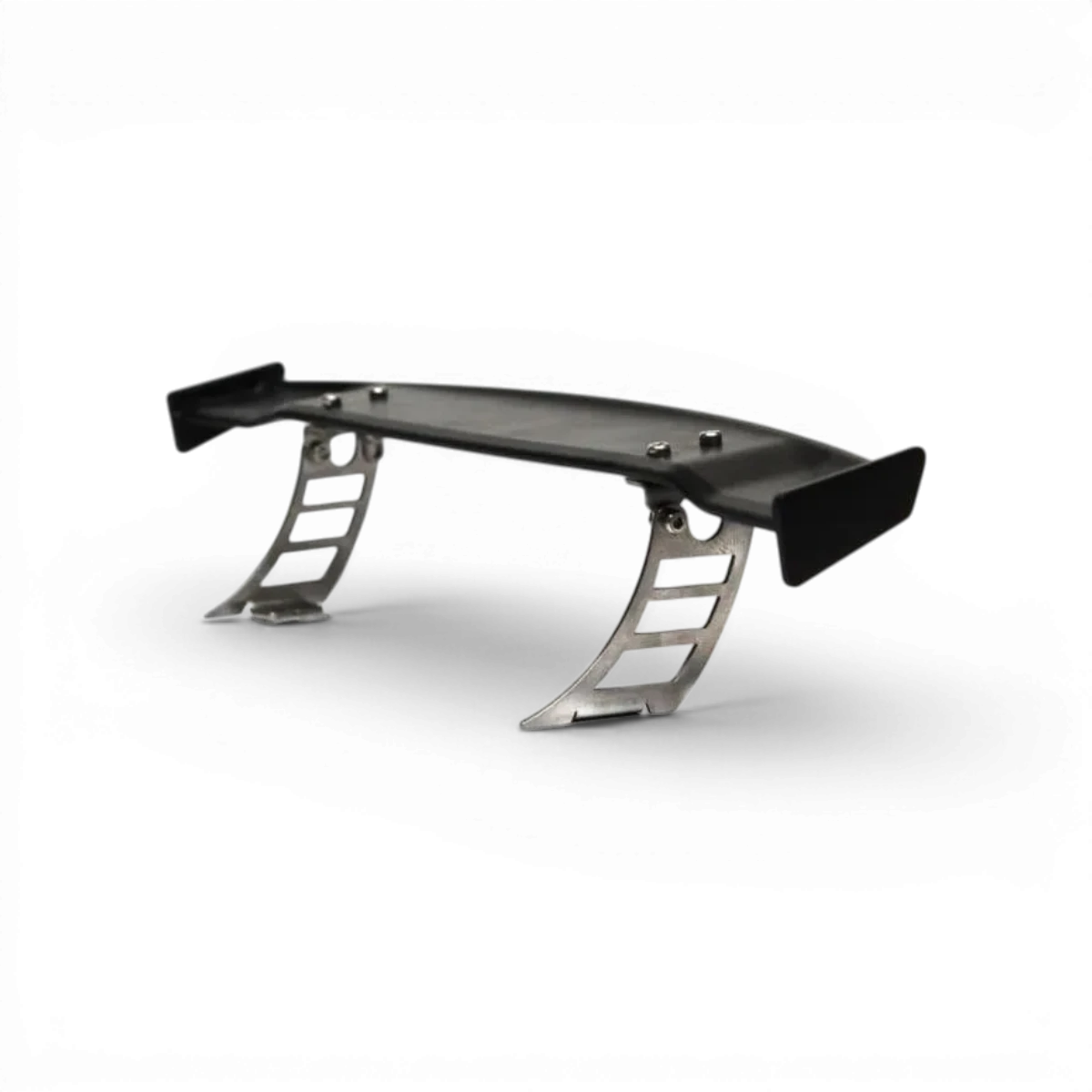 Support aileron supérieur STL2 en inox pour drone, pièce de customisation SRC Sideways RC, visible en métal inox brillant.